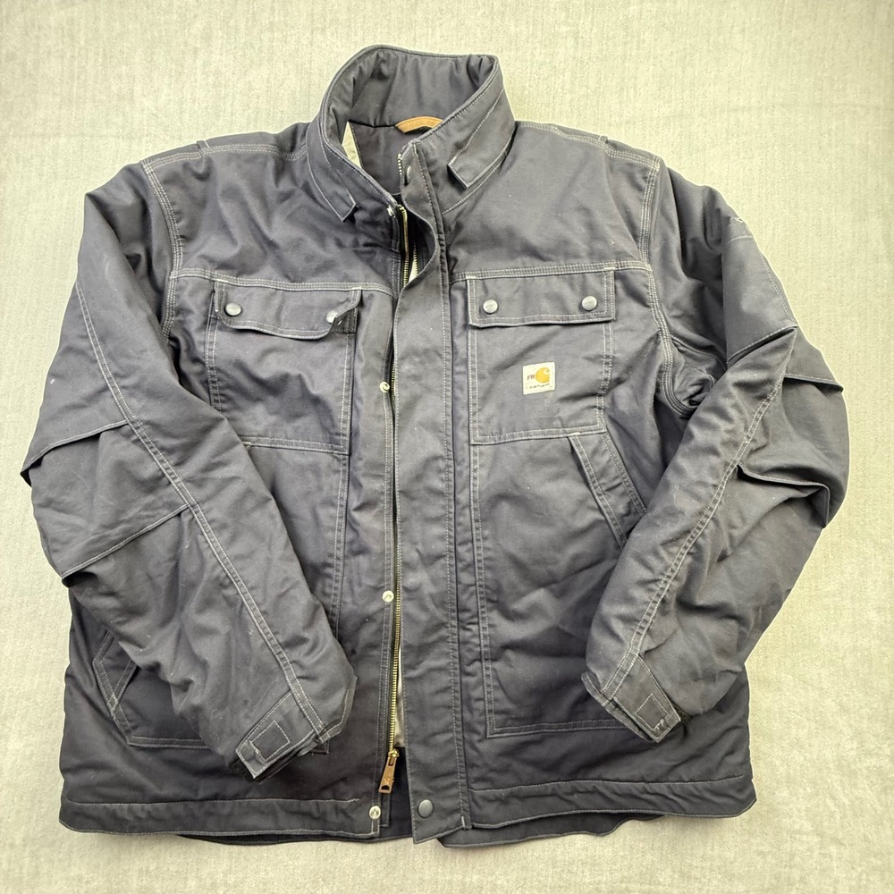 Carhartt FR Full Swing Flame Resistant Jacket Navy Blue XL 102182 410 CAT 3 Mens